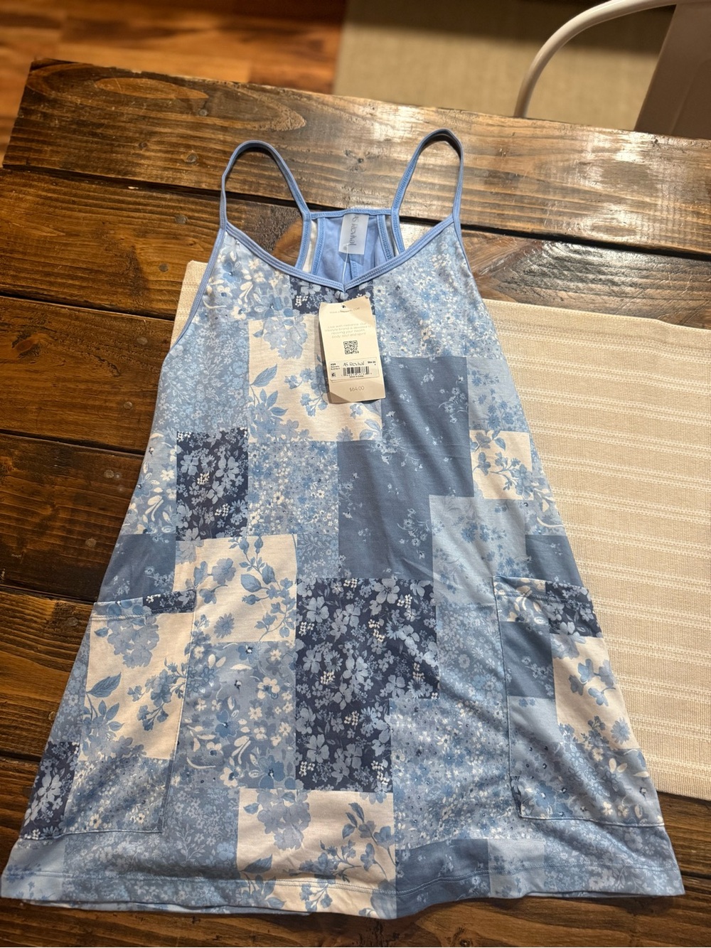 AS Revival Blue Floral Patchwork Athletic Dress Size Small NWT